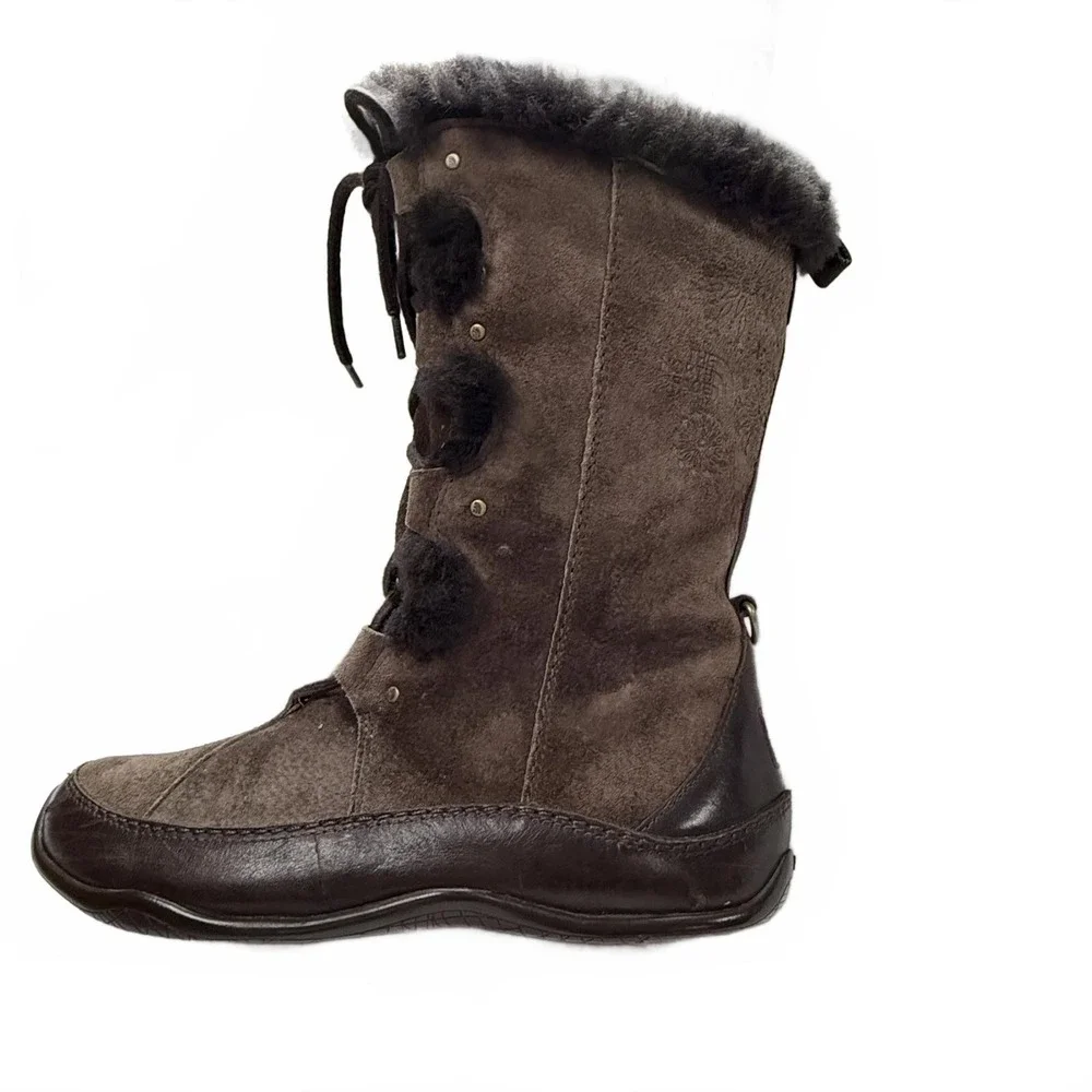 Women's Brown North‎ Face Abby II Suede and sherpa Boots size 10